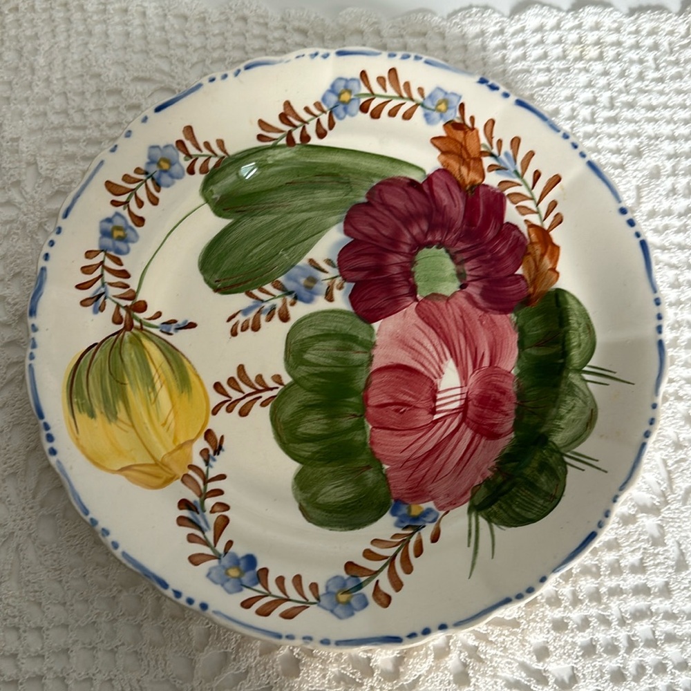 Vintage Belle Fiore Solían Ware Floral 9 7/8” Hand painted 521 Dinner Plate